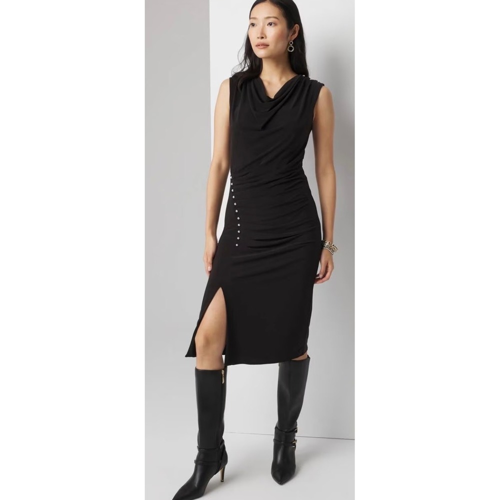 White House Black Market Matte Jersey Cowl Neck Midi Dress Black 570376882 00